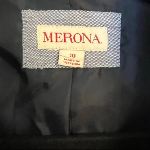 Merona Lined Chambray Blue and White Stripe Cotton Button Blazer Size 10 - Picture 11 of 11